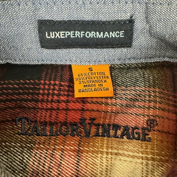 Tailor Vintage LuxePerformance Mens Plaid Shirt Moisture Wicking Stretch Size S - Picture 3 of 8